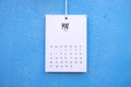 Vintage calendar 2018 handmade hang on the wall Royalty Free Stock Photo