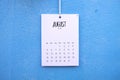 Vintage calendar 2018 handmade hang on the wall Royalty Free Stock Photo