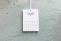 Vintage calendar January 2019 handmade hang on the wall