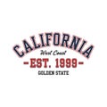 Vintage California Golden State Tshirt Design Royalty Free Stock Photo