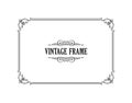 Vintage calligraphic frame. Black and white vector border of the invitation, diploma, certificate, postcard Royalty Free Stock Photo