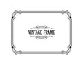 Vintage calligraphic frame. Black and white vector border of the invitation, diploma, certificate, postcard Royalty Free Stock Photo