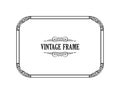 Vintage calligraphic frame. Black and white vector border of the invitation, diploma, certificate, postcard Royalty Free Stock Photo