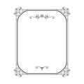 Vintage calligraphic rectangle frame on white Royalty Free Stock Photo