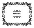 Vintage calligraphic rectangle frame on white Royalty Free Stock Photo