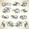 A collection of ornaments element for designs, invitation templates, weddings, dividers, frames, calligraphic and borders. Royalty Free Stock Photo