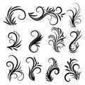 Vintage calligraphic swirl ornaments set Royalty Free Stock Photo