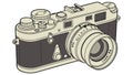 Vintage Camera with Adjustable Aperture and Focus, vector design Generative AI Royalty Free Stock Photo