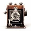 Vintage Camera With Bellows On White Background Royalty Free Stock Photo