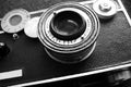 Vintage camera, black and white Royalty Free Stock Photo