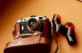 Vintage camera in the case Royalty Free Stock Photo