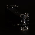 Vintage camera Compur Zeiss Ikon in front view Royalty Free Stock Photo