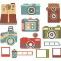 Vintage Camera Elements, Retro Camera Collection Royalty Free Stock Photo