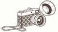 Vintage camera with external flash, capturing retro photography charm, vector design Generative AI Royalty Free Stock Photo