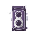 Vintage Camera Flat Illustration. Clean Icon Design Element on Isolated White Background Royalty Free Stock Photo