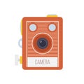 Vintage Camera Flat Illustration. Clean Icon Design Element on Isolated White Background Royalty Free Stock Photo