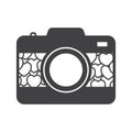 Vintage camera, Heart photo camera vector illustration