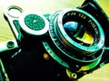 Vintage bellows camera lens Royalty Free Stock Photo