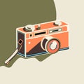 Vintage camera flat illustration Royalty Free Stock Photo