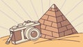 Vintage Camera Pyramid Vector: Explore Ancient Wonders, vector design Generative AI Royalty Free Stock Photo