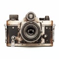 Vintage Camera With Rusty Details Isolated On White Royalty Free Stock Photo