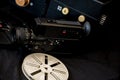 Old camera super eight with projector on black background