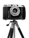 Vintage Camera on tripod Royalty Free Stock Photo
