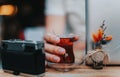Vintage Camera and Turkish Tea