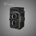 Vintage camera vector illustration. Antique photo equipment icon Royalty Free Stock Photo