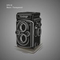 Vintage camera vector illustration. Antique photo equipment icon Royalty Free Stock Photo