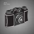 Vintage camera vector illustration. Retro photo equipment icon Royalty Free Stock Photo