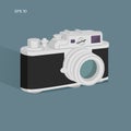 Vintage camera vector illustration. Retro photo equipment Royalty Free Stock Photo