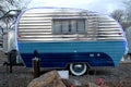 Vintage camper travel trailer.