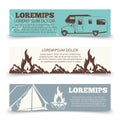 Vintage camping banners template collection Royalty Free Stock Photo