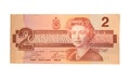 Vintage Canadian Two Dollar Bill