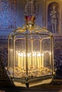 Vintage candelabra on King\'s Staircase at Hampton Court Palace - London