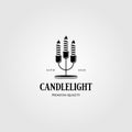 Vintage candle light flame logo in candle stick hanukkah vector emblem illustration design