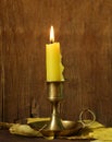 Vintage candlestick with candle