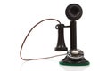 A vintage candlestick phone on a white background Royalty Free Stock Photo