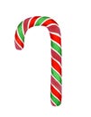 Vintage candy cane watercolor illustration