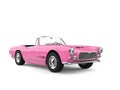 Vintage candy pretty pink cabriolet convertible car Royalty Free Stock Photo