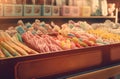 Vintage candy store shelve. Generate ai