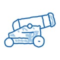 Vintage Cannon doodle icon hand drawn illustration Royalty Free Stock Photo