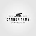 Vintage Cannon icon logo vector isolated white background illustration Royalty Free Stock Photo