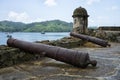 Vintage cannons in Portobelo Panama Royalty Free Stock Photo