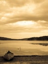 Vintage Canoe on Lake