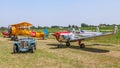 Vintage car and airplanes