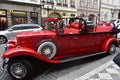 Vintage car for city tour in Prague. Royalty Free Stock Photo