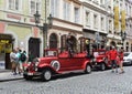 Vintage car for city tour in Prague. Royalty Free Stock Photo