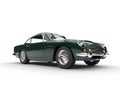 Vintage car - dark green - front side view Royalty Free Stock Photo